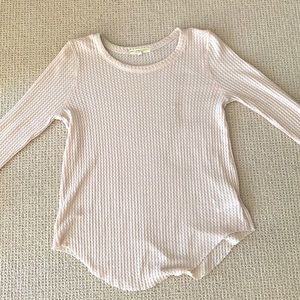 Waffle knit cream sweater shirt